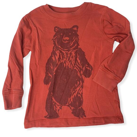 Carter's Cool Camper bear prints long sleeve shirt burnt orange 2T - Picture 1 of 5